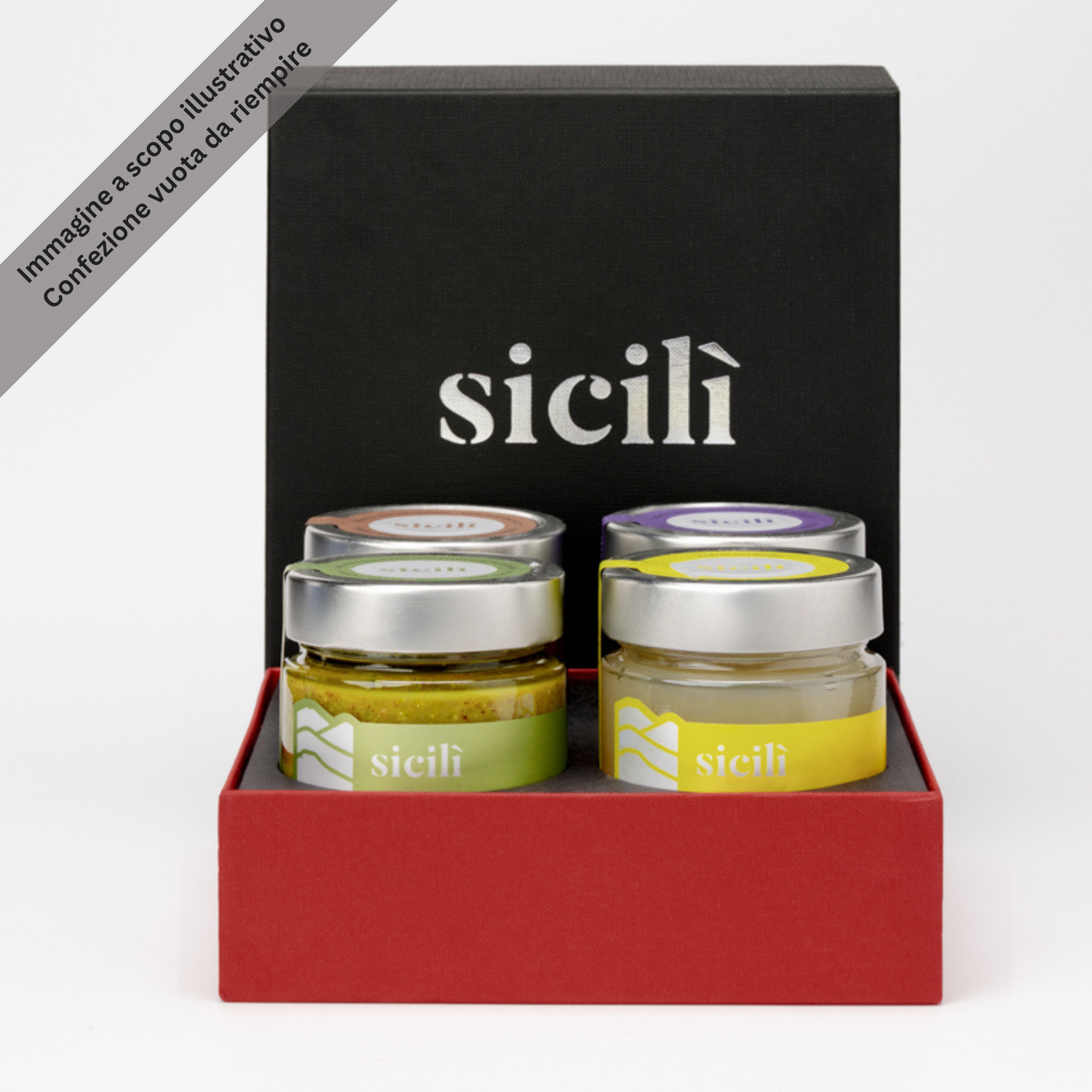 Confezione regalo da 4 vasi per Selezione Speciale (vuota da riempire) Rossa