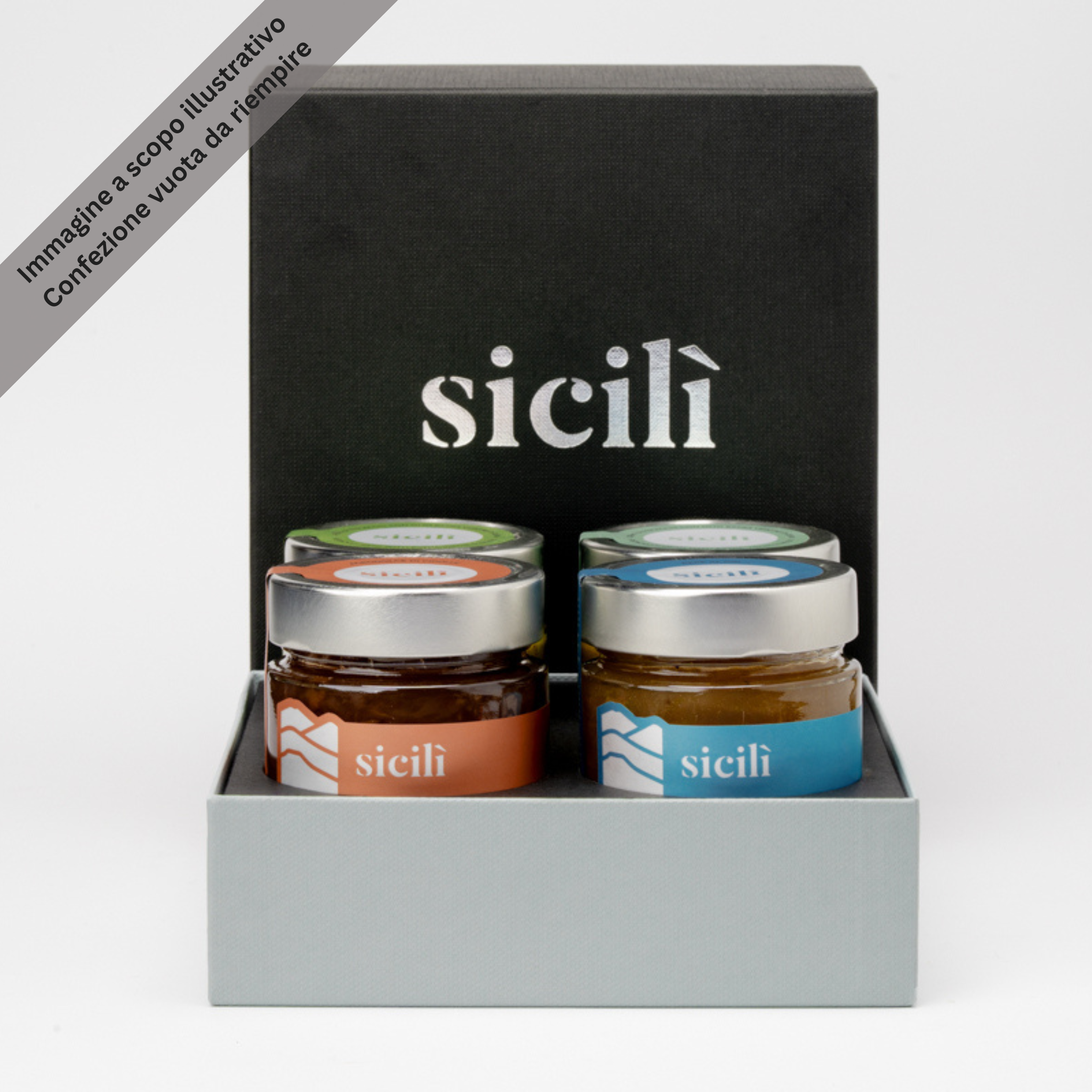 Confezione regalo da 4 vasi per Selezione Speciale (vuota da riempire) Carta da zucchero