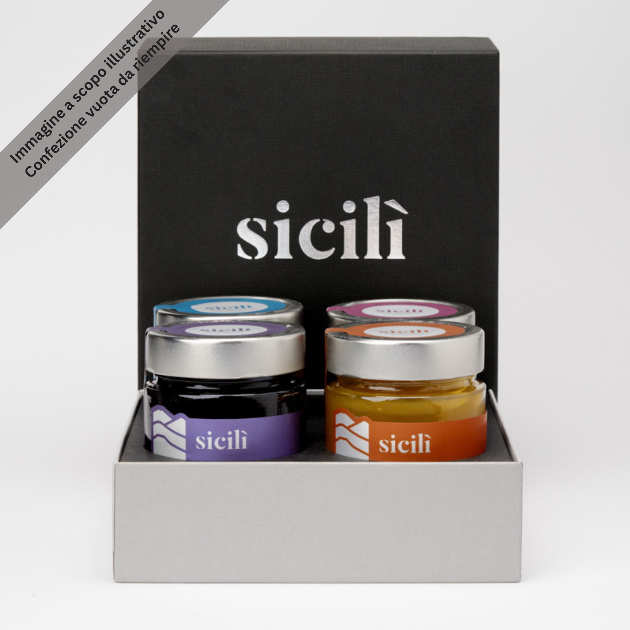 Confezione regalo da 4 vasi per Selezione Speciale (vuota da riempire) Silver